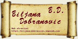 Biljana Dobranović vizit kartica